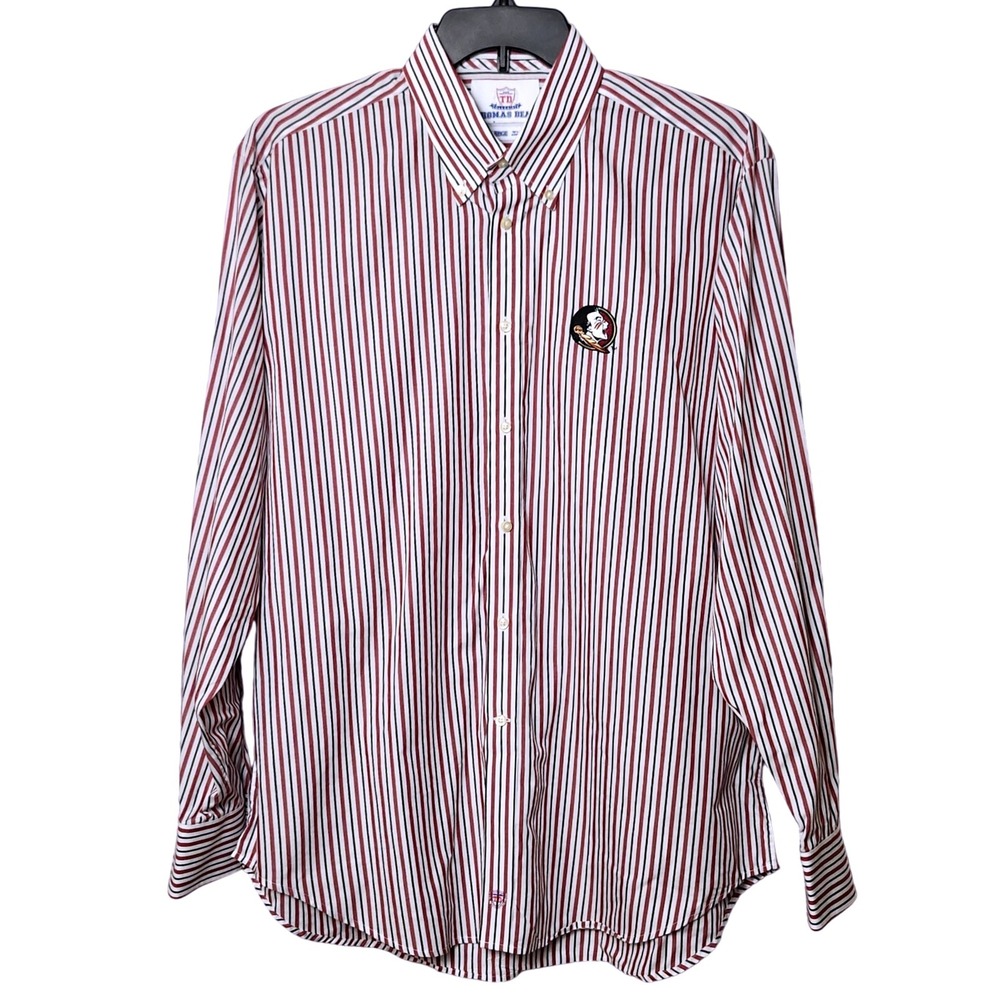Thomas Dean Florida‎ State Seminoles Mens XL Striped Button Down Shirt Garnet